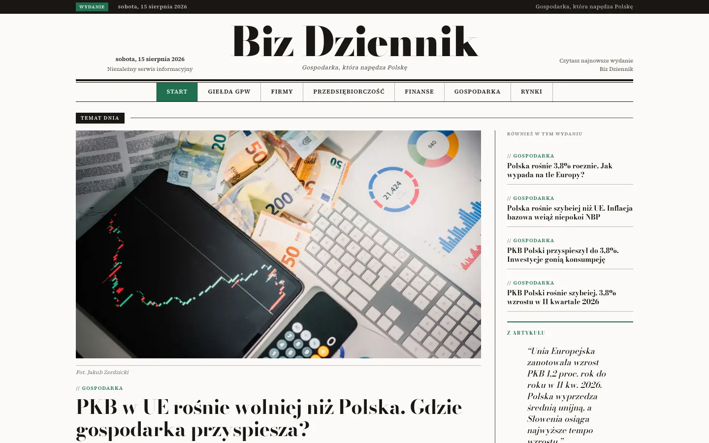 Zrzut ekranu strony bizdziennik.pl