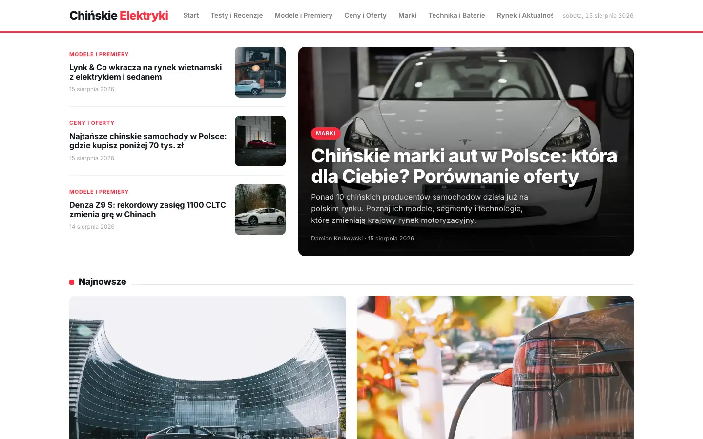 Zrzut ekranu strony chinskieelektryki.pl