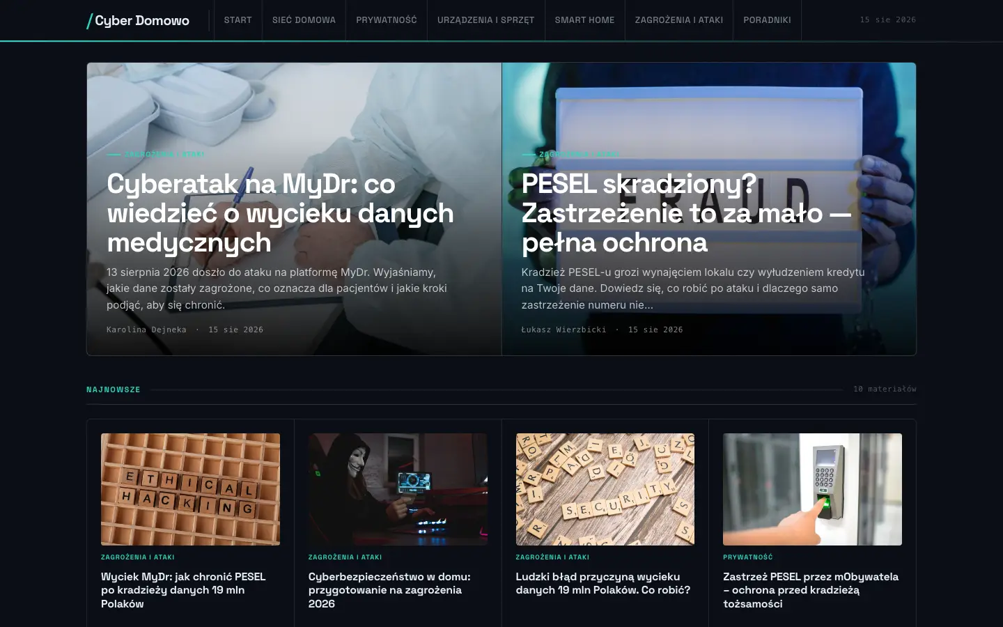 Zrzut ekranu strony cyberdomowo.pl
