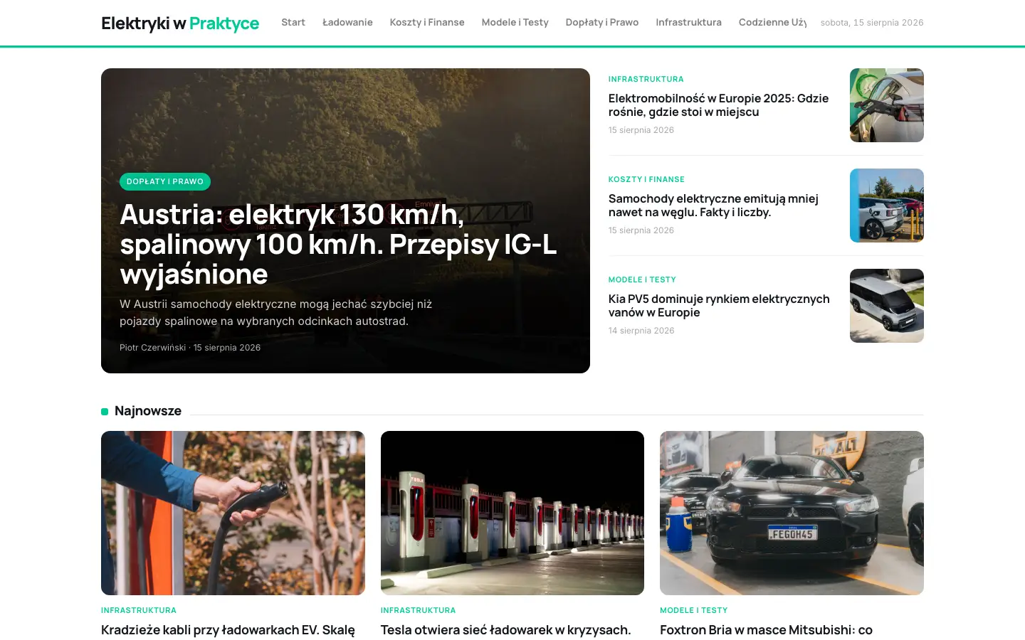 Zrzut ekranu strony elektrykiwpraktyce.pl