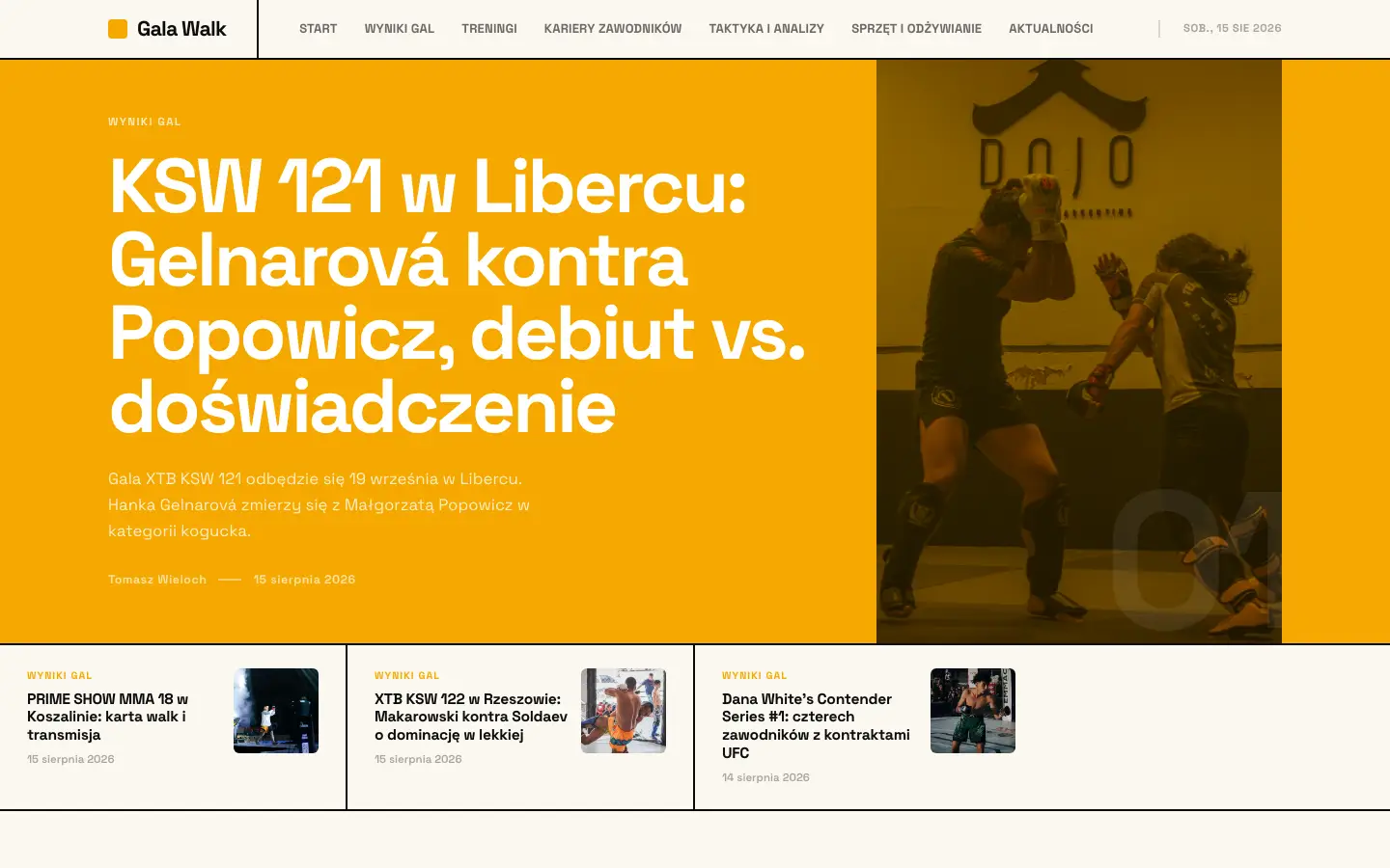 Zrzut ekranu strony galawalk.pl