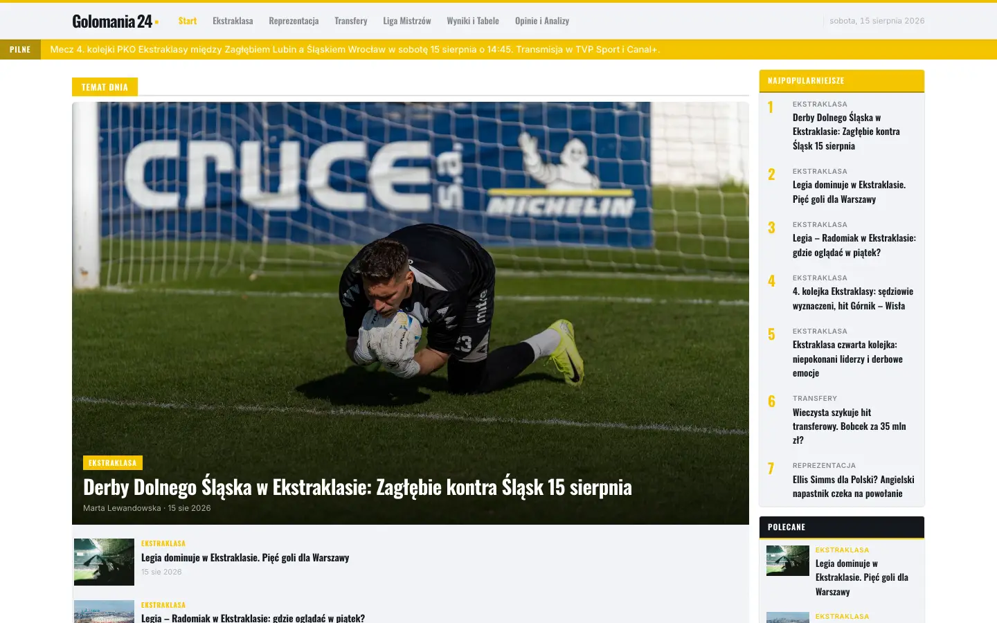 Zrzut ekranu strony golomania24.pl