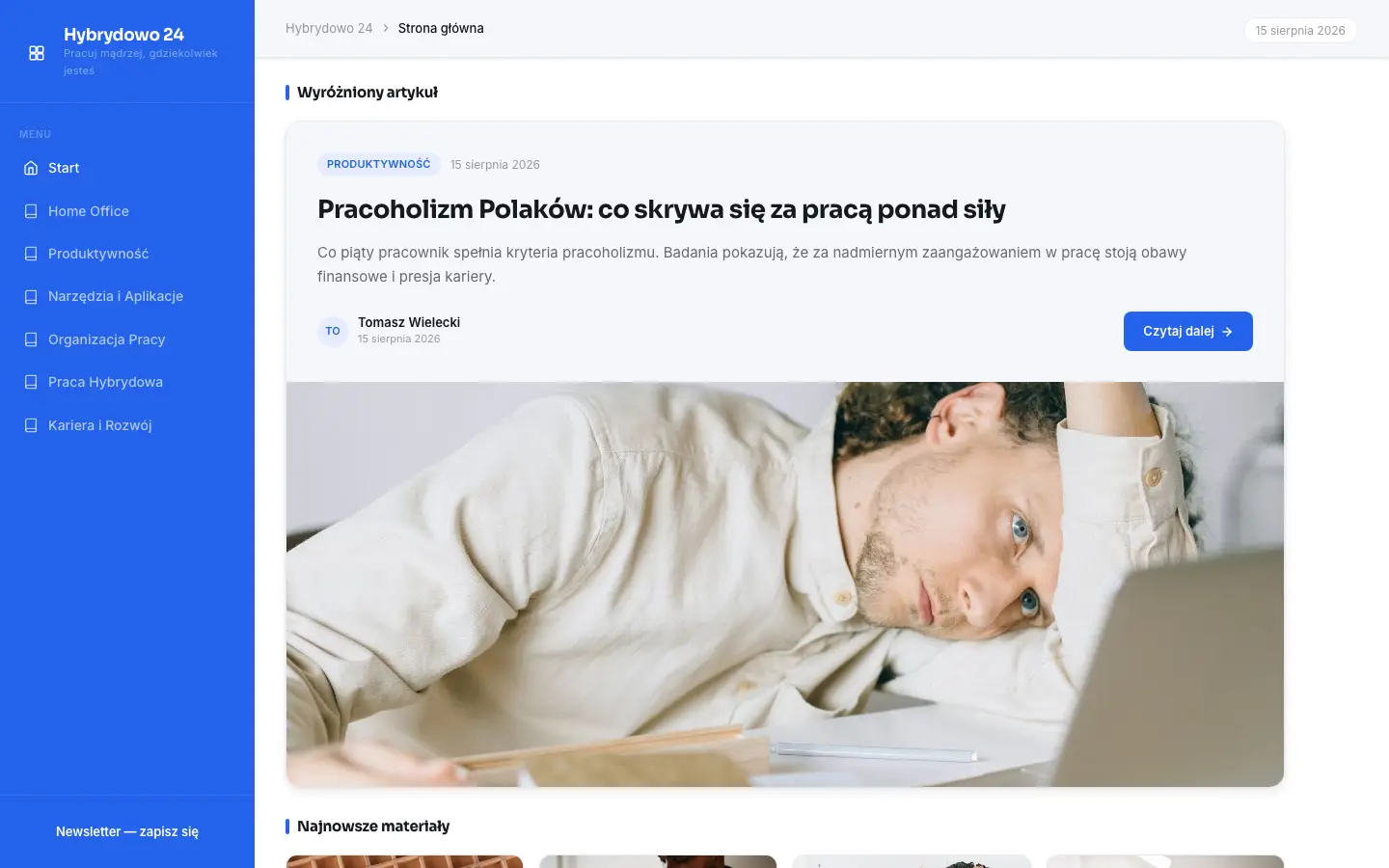Zrzut ekranu strony hybrydowo24.pl