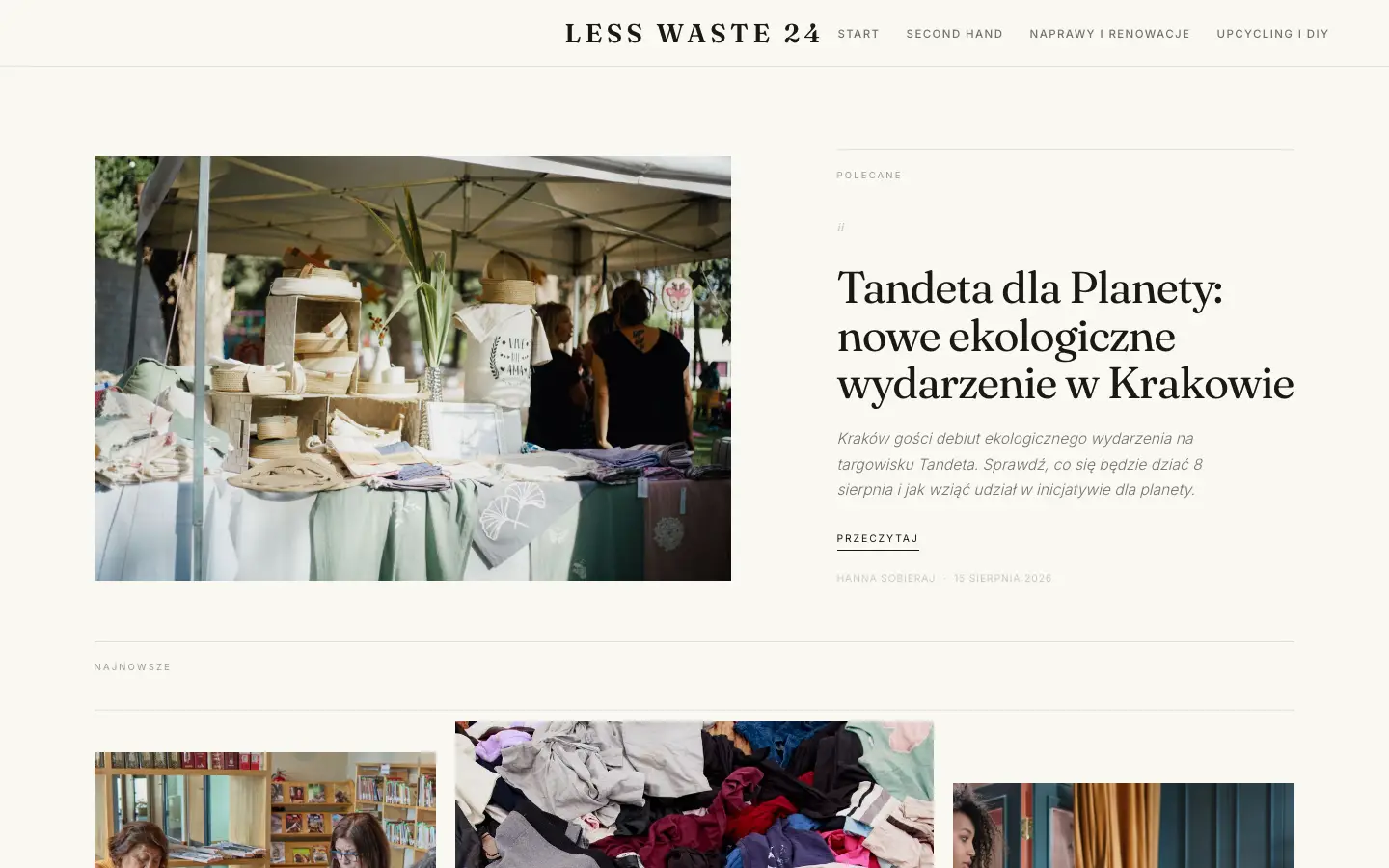 Zrzut ekranu strony lesswaste24.pl