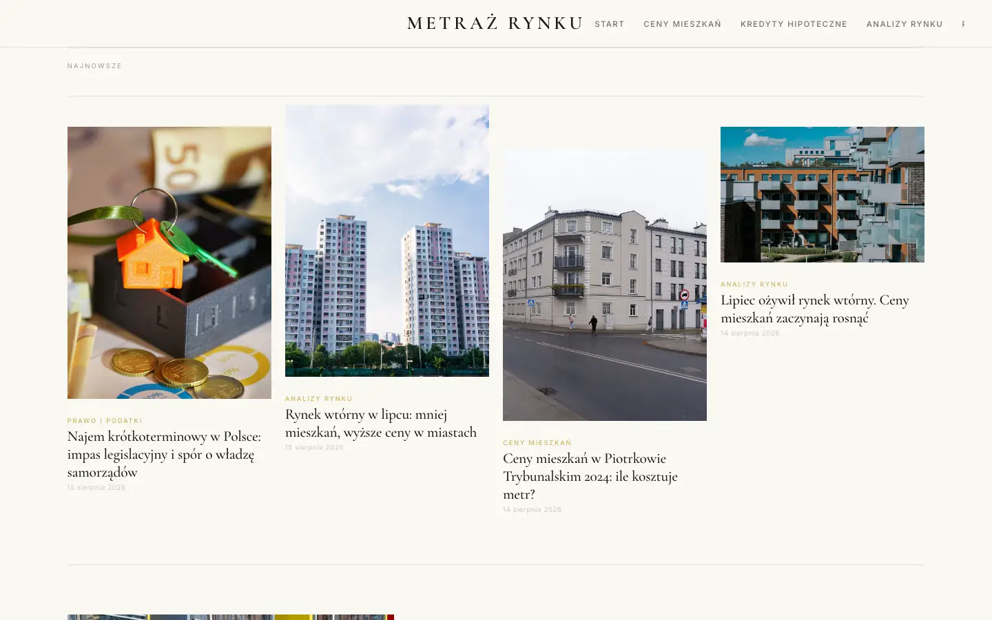 Zrzut ekranu strony metrazowo.pl