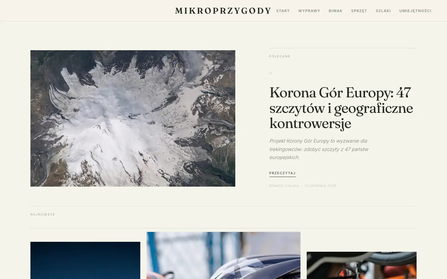 Zrzut ekranu strony mikroprzygody.pl