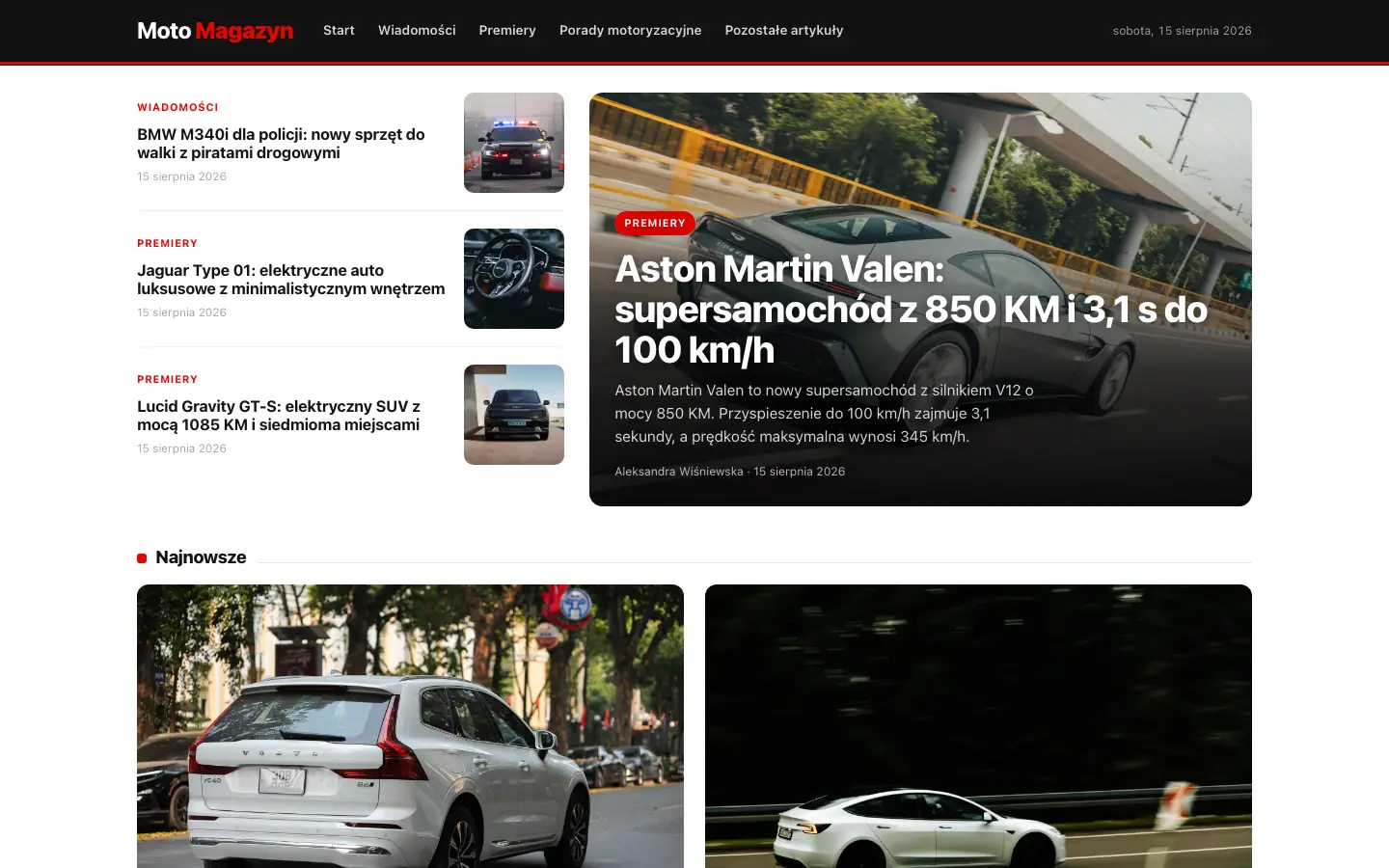 Zrzut ekranu strony motomagazyn.pl