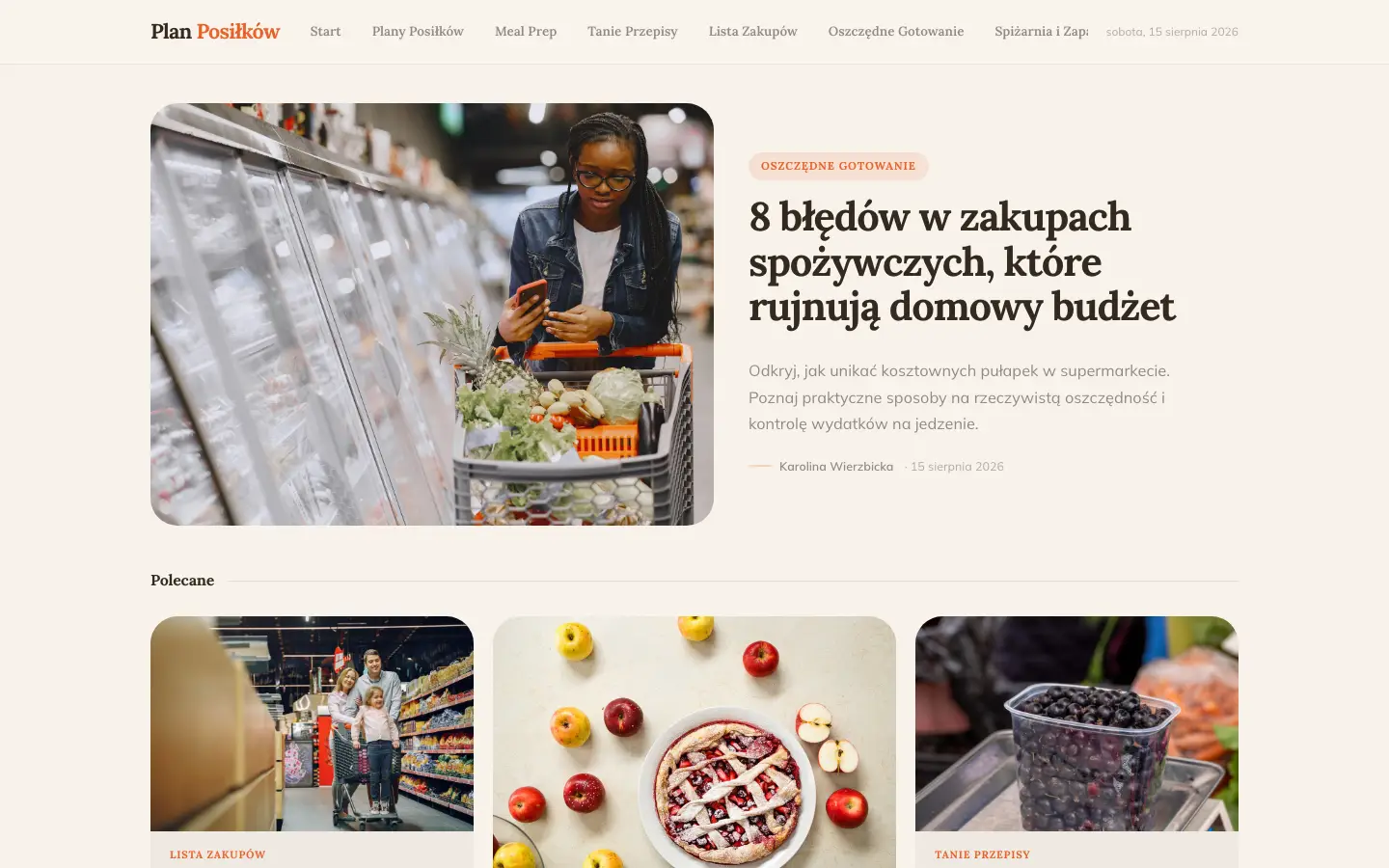 Zrzut ekranu strony planposilkow.pl