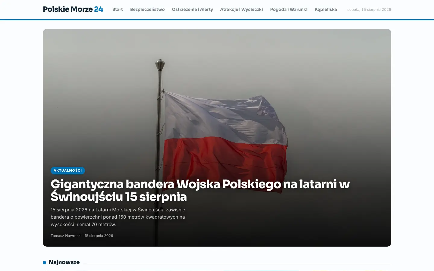 Zrzut ekranu strony polskiemorze24.pl