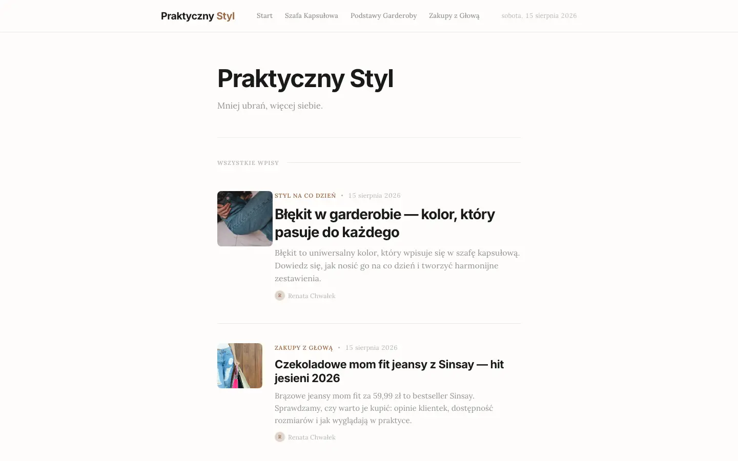 Zrzut ekranu strony praktycznystyl.pl