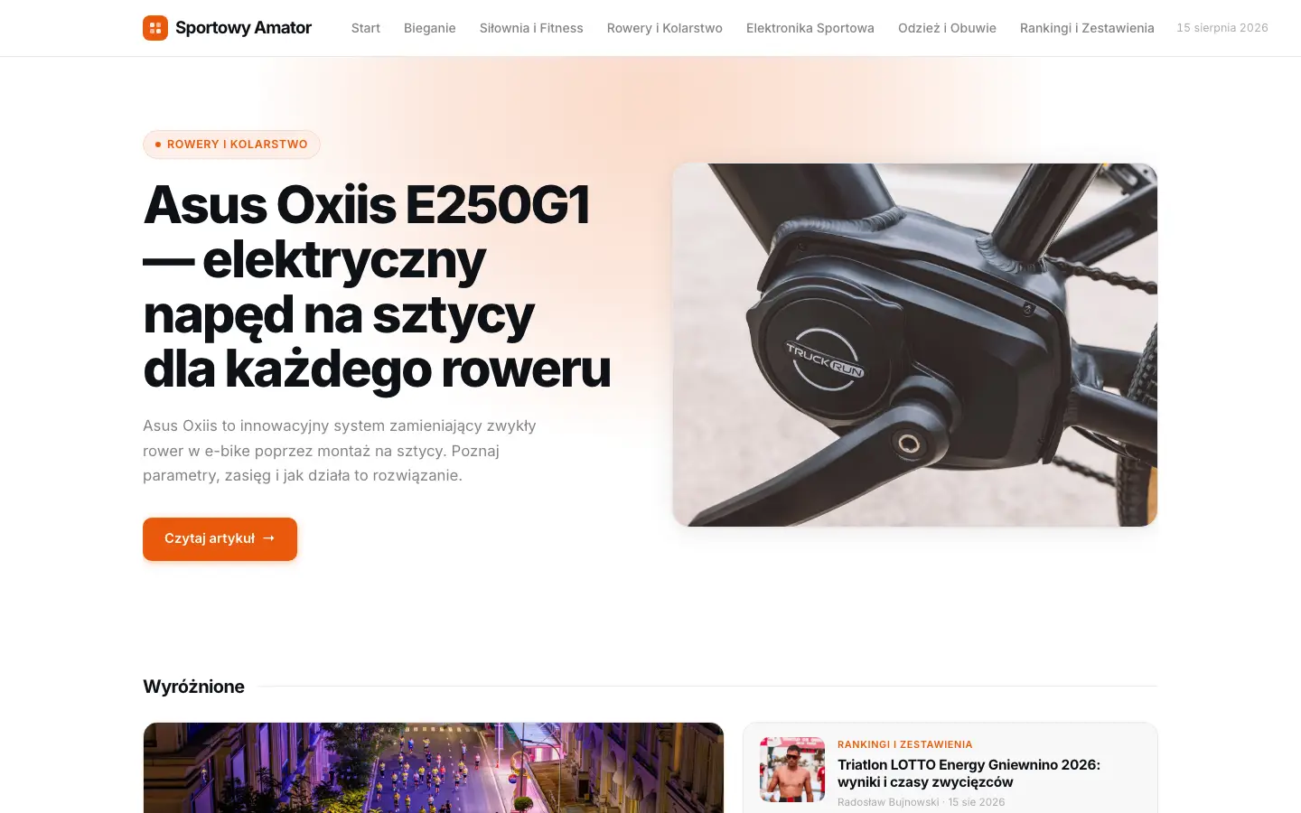 Zrzut ekranu strony sportowyamator.pl