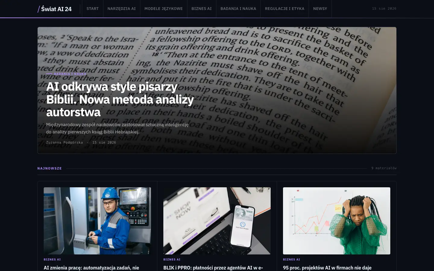Zrzut ekranu strony swiatai24.pl