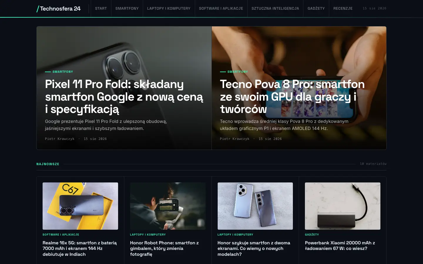 Zrzut ekranu strony technosfera24.pl