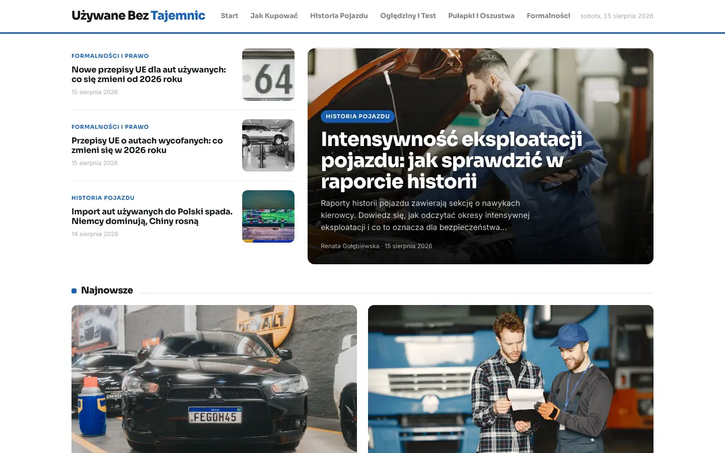 Zrzut ekranu strony uzywanebeztajemnic.pl