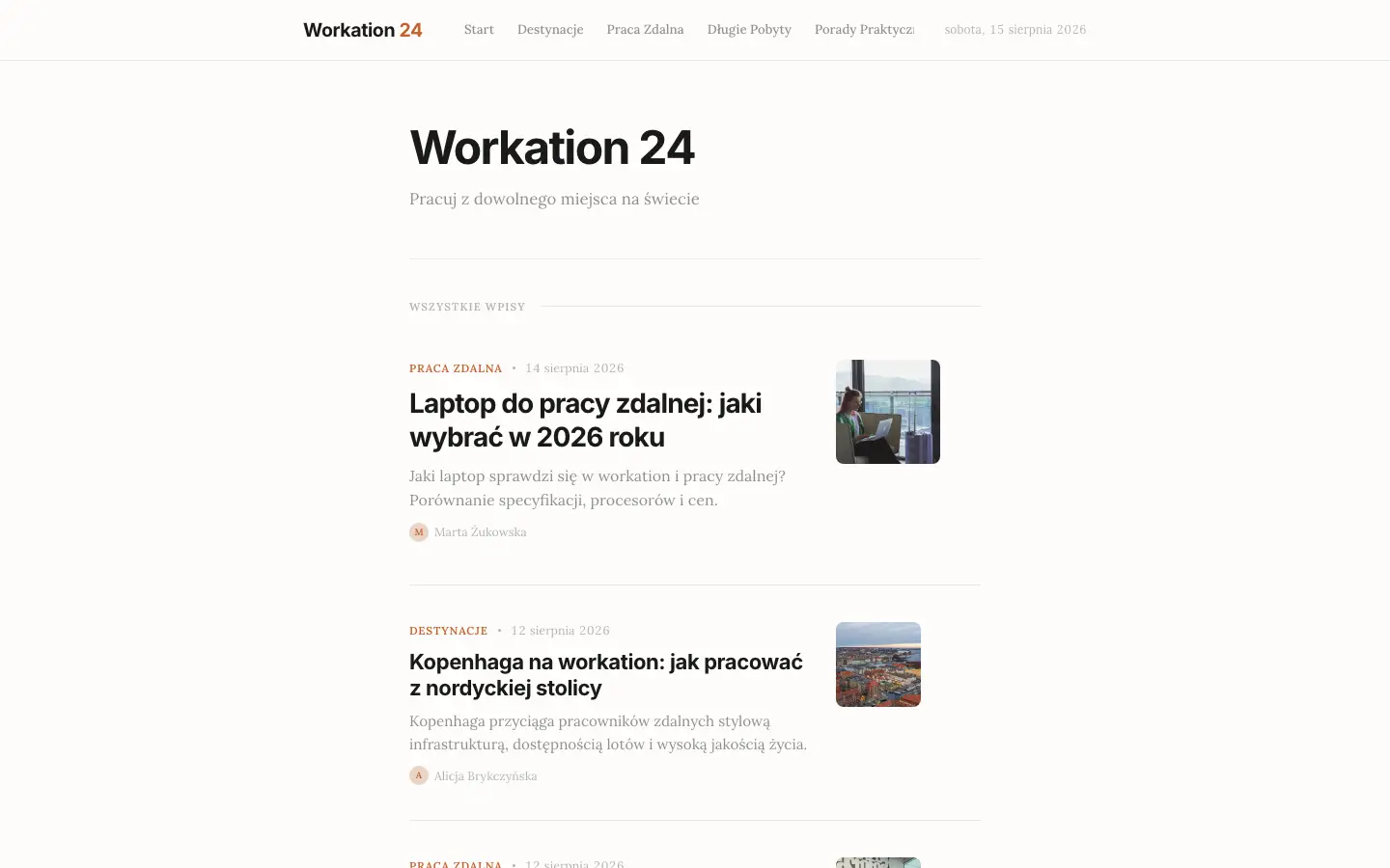 Zrzut ekranu strony workation24.pl